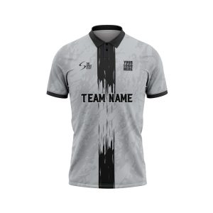 Grey Black Custom Cricket Jersey Design