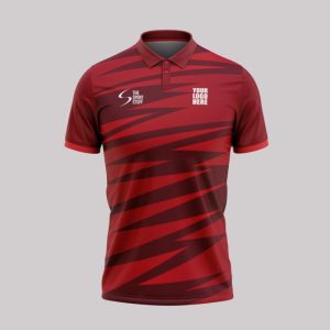 Red Zig Zag Customized Cricket Team Jersey Design