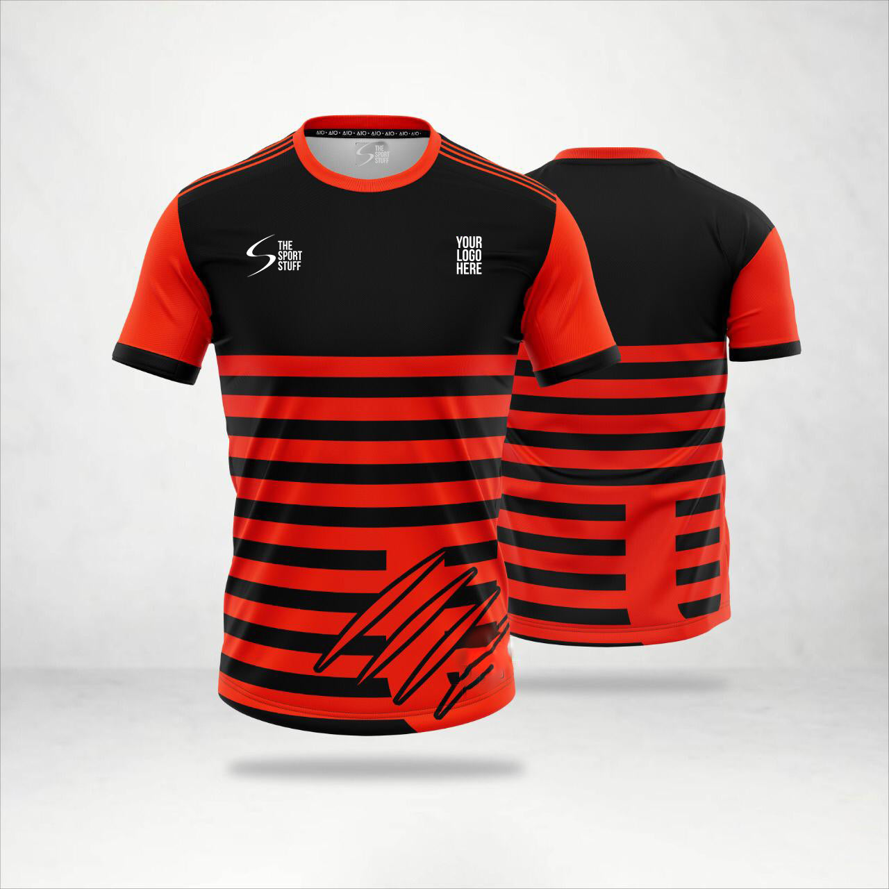 Orange Black Customized Kabaddi Jersey