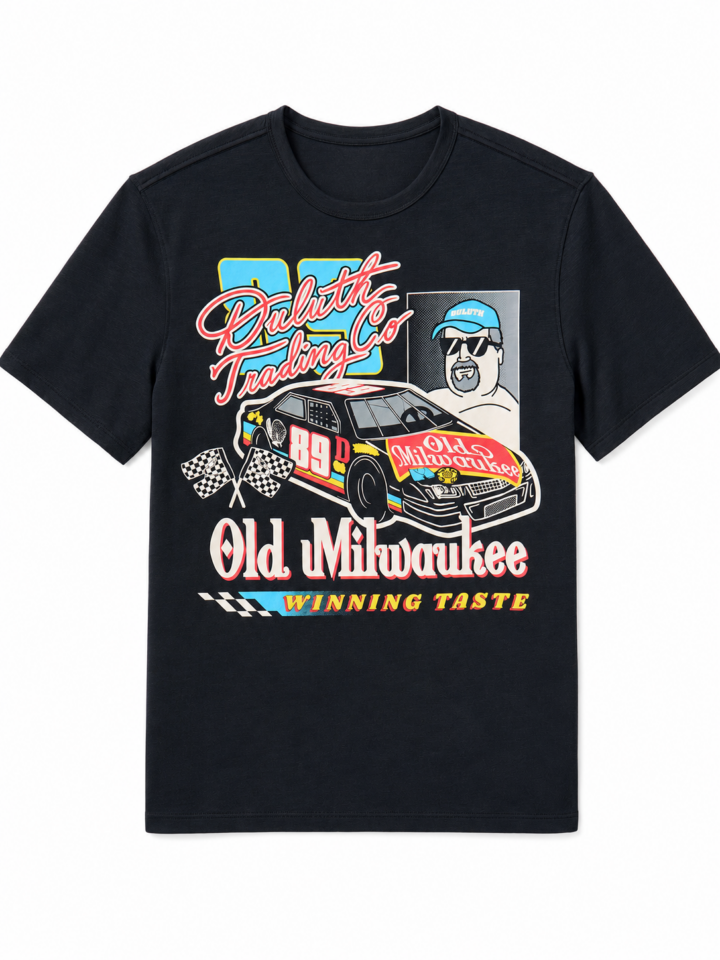 Black Retro Graphic Crew Neck Short Sleeve T-Shirt