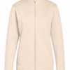 Light Beige Long-Sleeve Track Jacket with Mock Neck and Full Zip