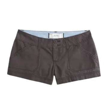 Dark Grey Contrast Stitch Straight Fit Shorts