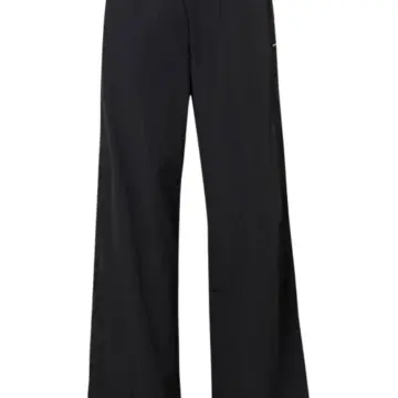 Black Wide-Leg Flared Athletic Pants with Elastic Waistband