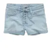 Light Wash Denim Lace-Up Shorts
