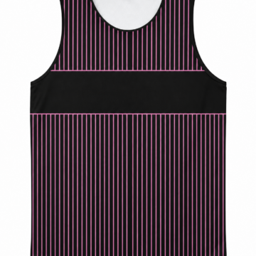 Black and Pink Striped Scoop Neck Tank Top
