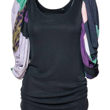 Black Crew Neck Short Sleeve Top
