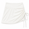 White Ruched A-Line Mini Skirt