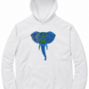 White Graphic Print Hoodie