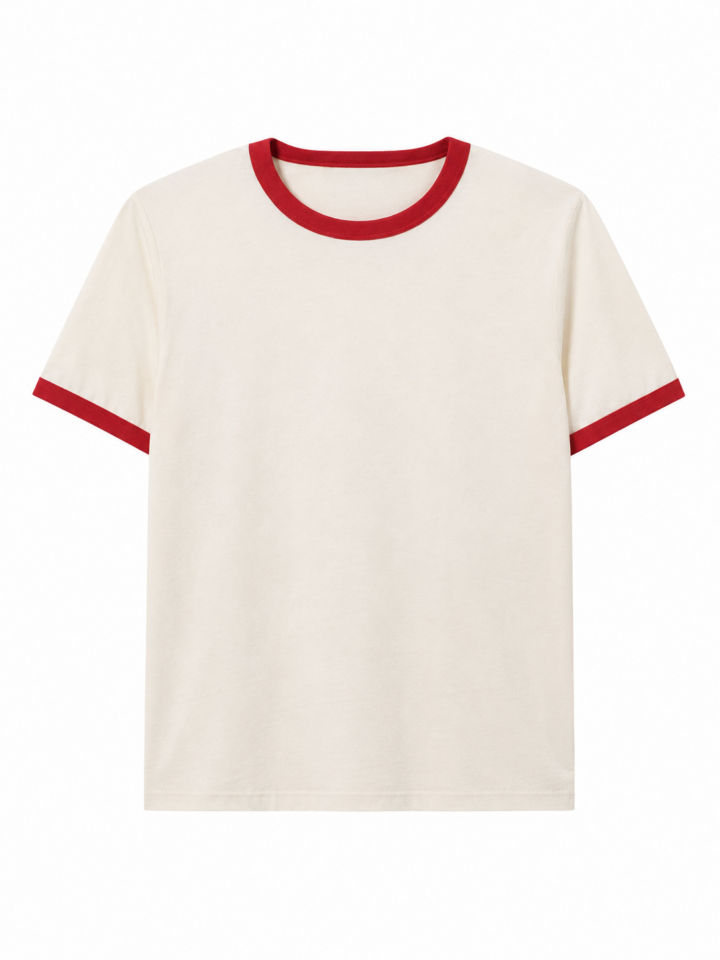 Off-White Ringer Crew Neck Short Sleeve T-Shirt