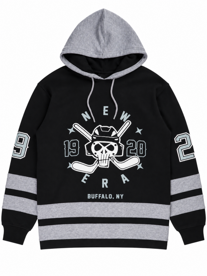Black Colorblock Graphic Hoodie